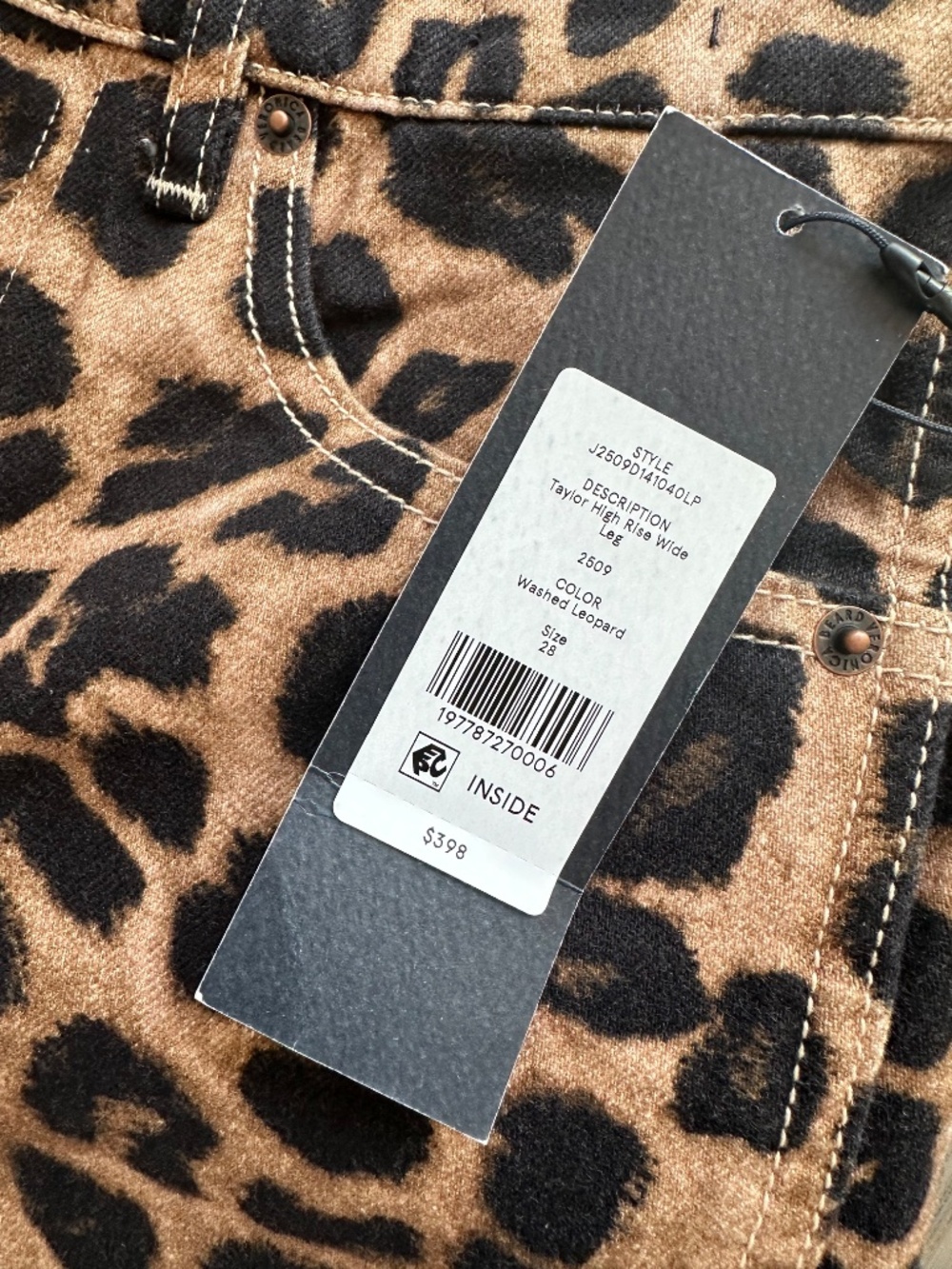 Veronica Beard TAYLOR washed leopard wide leg jeans - with tags - size 28 - Picture 4 of 9